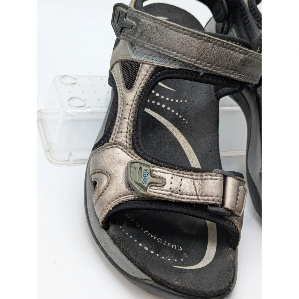 ABEO BioSystem Huntington Sandals Pewter Leather Comfort Women's 8N Narrow